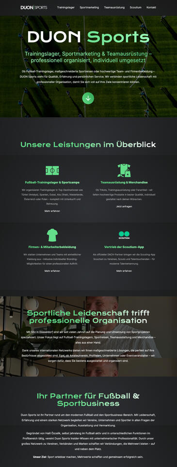 Dienstleister für Fußball Trainingslager